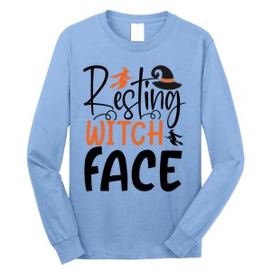 Funny Witches Halloween Party Costume Resting Witch Face Gift Long Sleeve Shirt