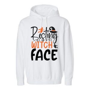 Funny Witches Halloween Party Costume Resting Witch Face Gift Garment-Dyed Fleece Hoodie