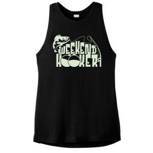 Funny Weekend Hooker Fishing Fan Ladies PosiCharge Tri-Blend Wicking Tank