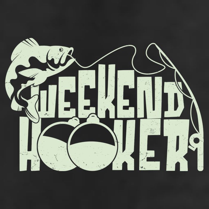 Funny Weekend Hooker Fishing Fan 7 Panel Mesh Trucker Snapback Hat