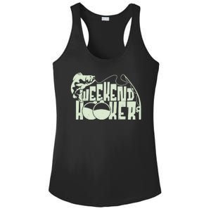 Funny Weekend Hooker Fishing Fan Ladies PosiCharge Competitor Racerback Tank