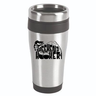 Funny Weekend Hooker Fishing Fan 16oz Travel Tumbler