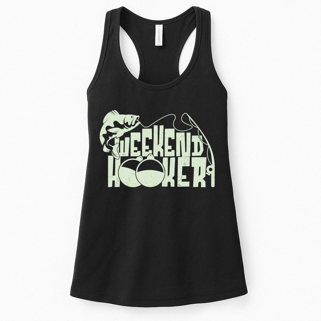 Funny Weekend Hooker Fishing Fan Womens Tank Top