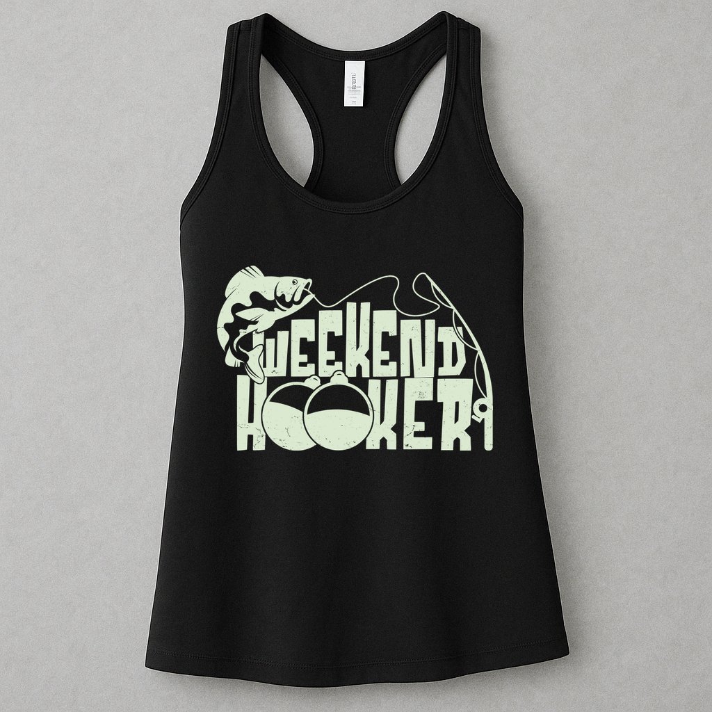 Funny Weekend Hooker Fishing Fan Womens Tank Top
