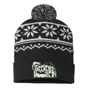 Funny Weekend Hooker Fishing Fan USA-Made Snowflake Beanie