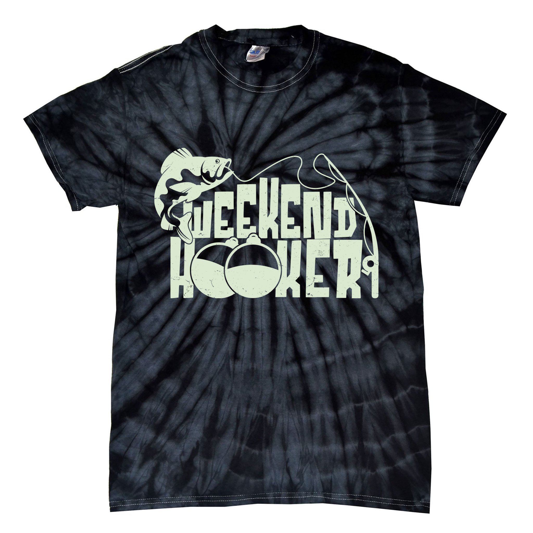 Funny Weekend Hooker Fishing Fan Tie-Dye T-Shirt