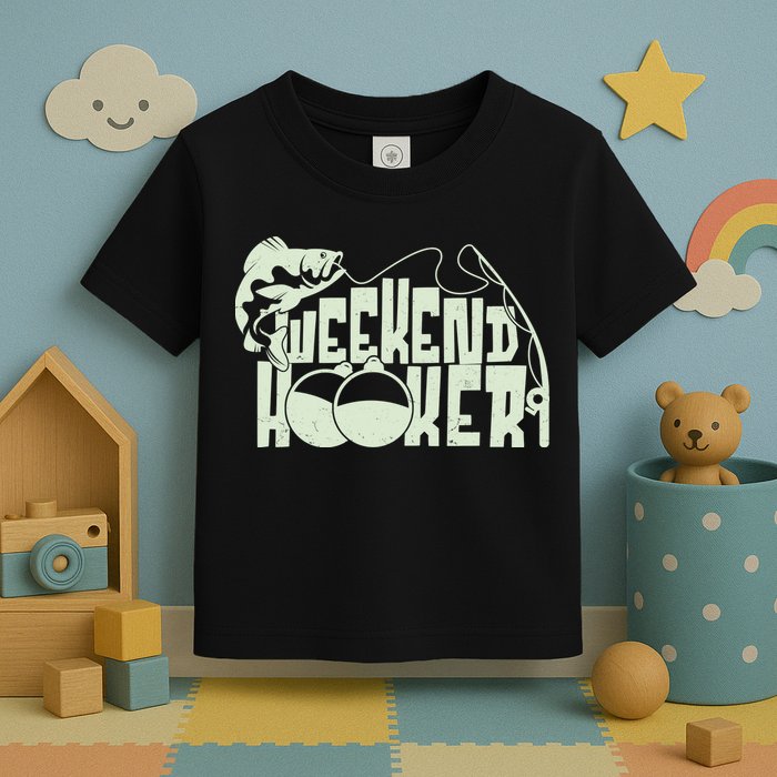 Funny Weekend Hooker Fishing Fan Toddler T-Shirt