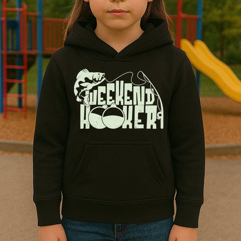Funny Weekend Hooker Fishing Fan Kids Hoodie