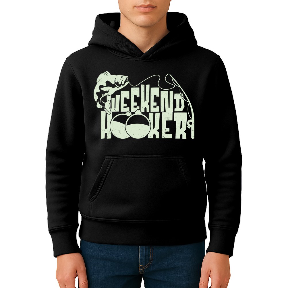 Funny Weekend Hooker Fishing Fan Kids Hoodie