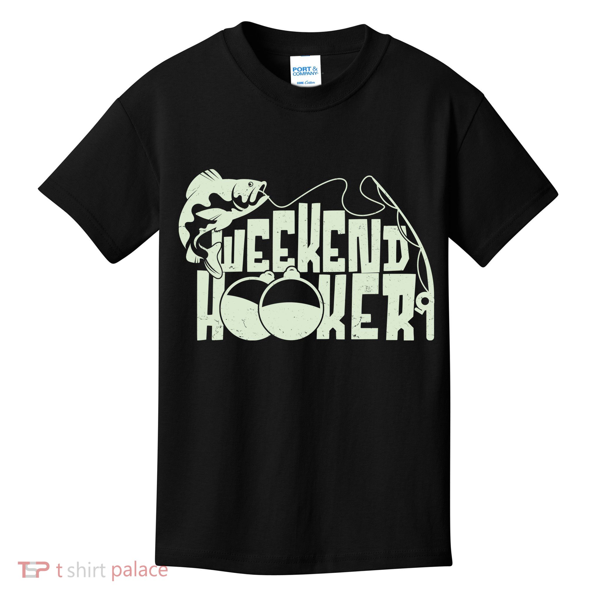 Funny Weekend Hooker Fishing Fan Kids T-Shirt