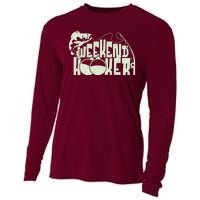 Funny Weekend Hooker Fishing Fan Cooling Performance Long Sleeve Crew