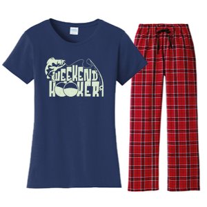 Funny Weekend Hooker Fishing Fan Women's Flannel Pajama Set