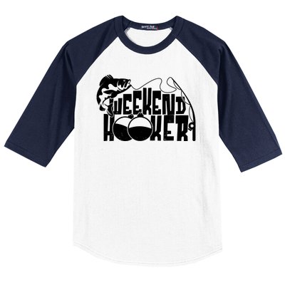 Funny Weekend Hooker Fishing Fan Baseball Sleeve Shirt