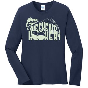 Funny Weekend Hooker Fishing Fan Ladies Long Sleeve Shirt