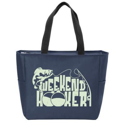 Funny Weekend Hooker Fishing Fan Zip Tote Bag