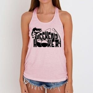 Funny Weekend Hooker Fishing Fan Women's Knotted Racerback Tank