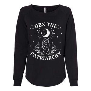 Feminist Witch Hex The Patriarchy Womens California Wash Sweatshirt