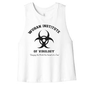 Funny Wuhan Institute Of Virology Anti Mask Mandate Stand Up for Medical Freedom Women's Racerback Cropped Tank