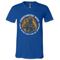 Firefighter Wife I Burn With Love For My Husband Fire Gift V-Neck T-Shirt