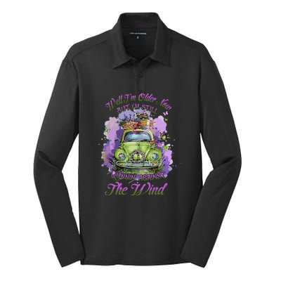 Funny Well Im Older Now But Im Still Running Against The Wind Gift Silk Touch Performance Long Sleeve Polo