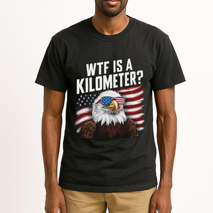 Funny Wtf Is A Kilometer 4th Of July Usa Bald Eagle Tall T-Shirt