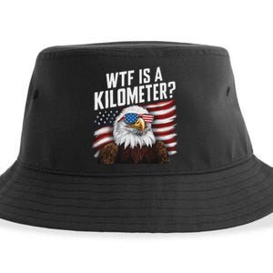 Funny Wtf Is A Kilometer 4th Of July Usa Bald Eagle Sustainable Bucket Hat