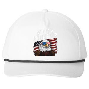 Funny Wtf Is A Kilometer 4th Of July Usa Bald Eagle Snapback Five-Panel Rope Hat