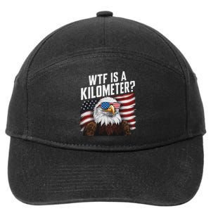 Funny Wtf Is A Kilometer 4th Of July Usa Bald Eagle 7-Panel Snapback Hat