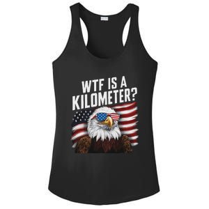 Funny Wtf Is A Kilometer 4th Of July Usa Bald Eagle Ladies PosiCharge Competitor Racerback Tank