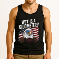 Funny Wtf Is A Kilometer 4th Of July Usa Bald Eagle Tank Top