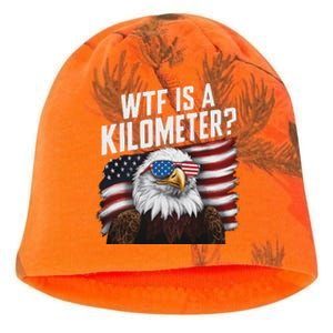 Funny Wtf Is A Kilometer 4th Of July Usa Bald Eagle Kati - Camo Knit Beanie