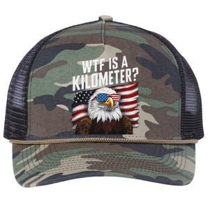 Funny Wtf Is A Kilometer 4th Of July Usa Bald Eagle Retro Rope Trucker Hat Cap