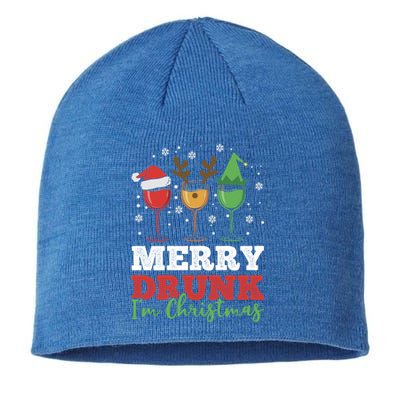 Funny Wine Ing Holiday Xmas Merry Drunk IM Christmas Great Gift Sustainable Beanie