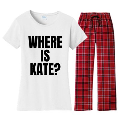 Funny Where Is Kate Royal Family Kate Middleton Women's Flannel Pajama Set