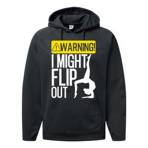 Funny Warning I Might Flip Out Gymnastics Art Performance Fleece Hoodie