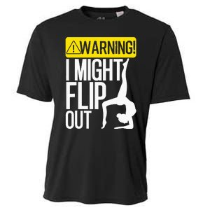 Funny Warning I Might Flip Out Gymnastics Art Cooling Performance Crew T-Shirt