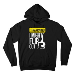 Funny Warning I Might Flip Out Gymnastics Art Hoodie