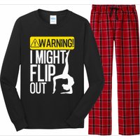 Funny Warning I Might Flip Out Gymnastics Art Long Sleeve Pajama Set