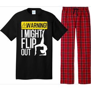 Funny Warning I Might Flip Out Gymnastics Art Pajama Set