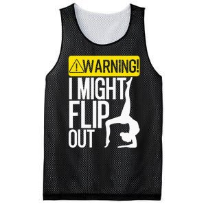 Funny Warning I Might Flip Out Gymnastics Art Mesh Reversible Basketball Jersey Tank