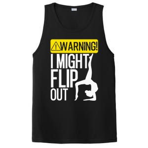 Funny Warning I Might Flip Out Gymnastics Art PosiCharge Competitor Tank