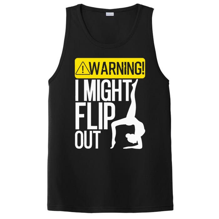 Funny Warning I Might Flip Out Gymnastics Art PosiCharge Competitor Tank