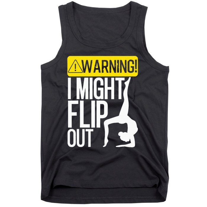 Funny Warning I Might Flip Out Gymnastics Art Tank Top