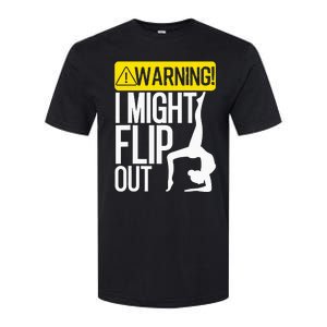 Funny Warning I Might Flip Out Gymnastics Art Softstyle CVC T-Shirt