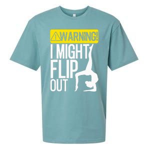 Funny Warning I Might Flip Out Gymnastics Art Sueded Cloud Jersey T-Shirt