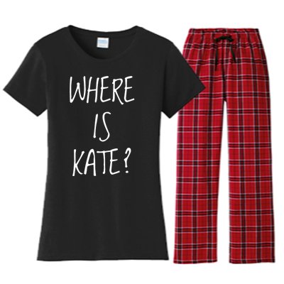 Funny Where Is Kate Royal Family Kate Middleton Women's Flannel Pajama Set