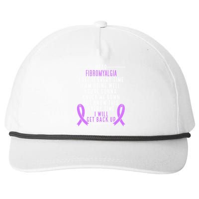 Fibro Warrior I Will Get Back Up Fibromyalgia Awareness Funny Gift Snapback Five-Panel Rope Hat