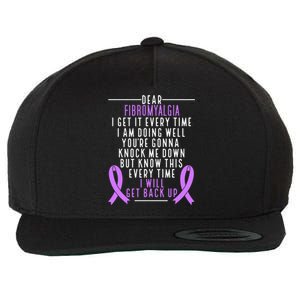 Fibro Warrior I Will Get Back Up Fibromyalgia Awareness Funny Gift Wool Snapback Cap