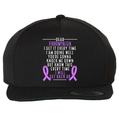 Fibro Warrior I Will Get Back Up Fibromyalgia Awareness Funny Gift Wool Snapback Cap