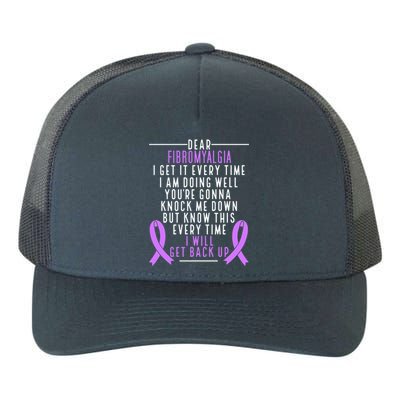 Fibro Warrior I Will Get Back Up Fibromyalgia Awareness Funny Gift Yupoong Adult 5-Panel Trucker Hat